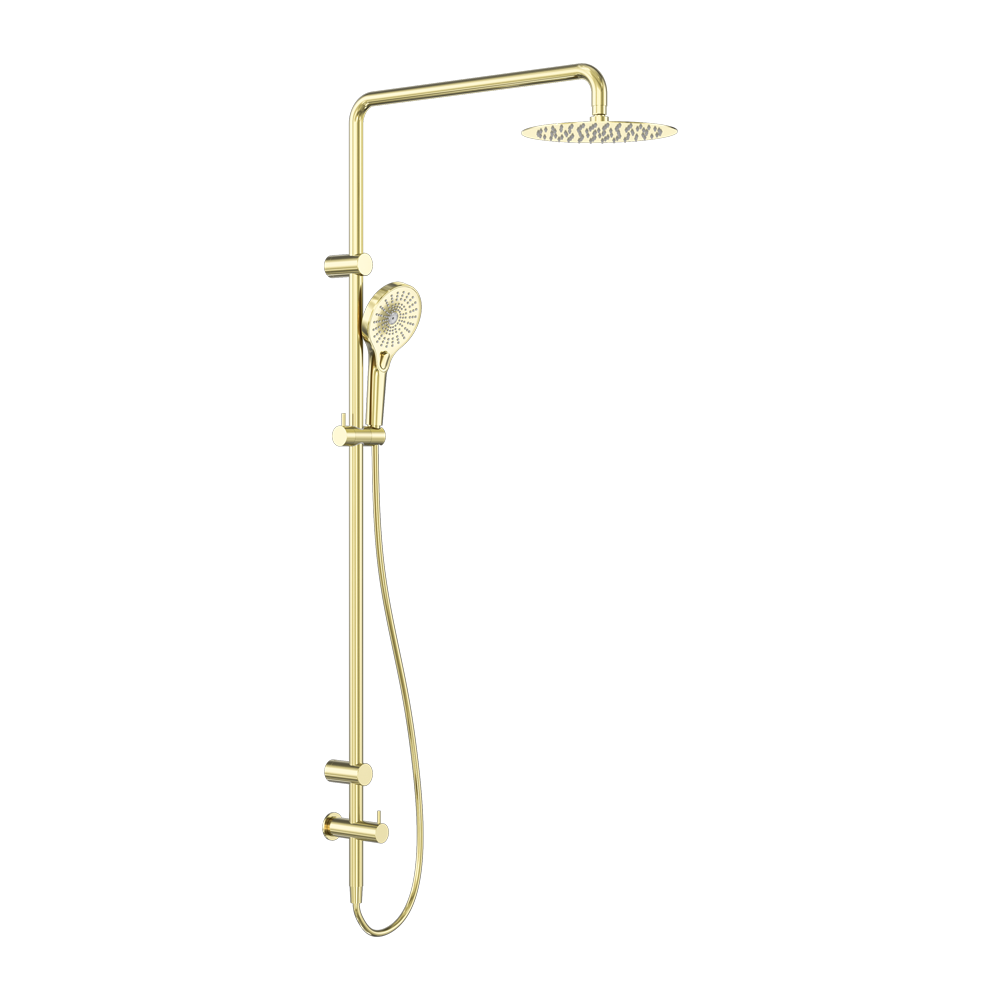 MECCA CARE 25MM GRAB RAIL 900MM TWIN SHOWER SET BRUSHED GOLD