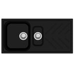 Load image into Gallery viewer, Black Carysil New Beethoven D150 Granite 1 and 1/4 Bowl with Drain Board Stone Kitchen Sink 1000*500mm
