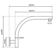 Round Chrome Swivel Wall Mounted Shower Arm