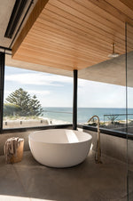 Load image into Gallery viewer, Round Freestanding Bath Spout and Hand Shower - PVD Tiger Bronze
