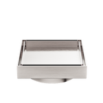 Load image into Gallery viewer, 130MM SQUARE TILE INSERT FLOOR WASTE 100MM OUTLET BRUSHED NICKEL
