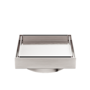 130MM SQUARE TILE INSERT FLOOR WASTE 100MM OUTLET BRUSHED NICKEL