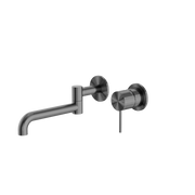MECCA WALL BASIN/BATH MIXER SWIVEL SPOUT 225MM GUN METAL