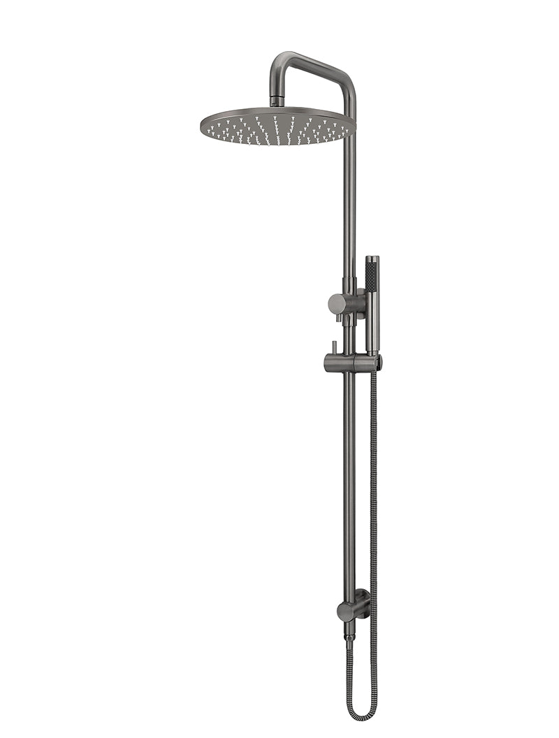 Round Combination Shower Rail, 300mm Rose, Single Function Hand Shower - Shadow