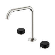 Serenity Bath/Kitchen Set Edge Spout With Marquina Black Handle Brushed Nickel