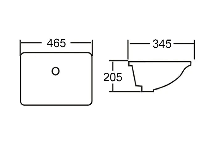 Undermount Square 470x350x205 Basin
