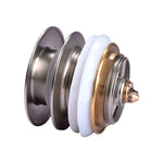 Load image into Gallery viewer, 40mm Mushroom Brushed Nickel Brass Bathtub Pop Up Waste without Overflow
