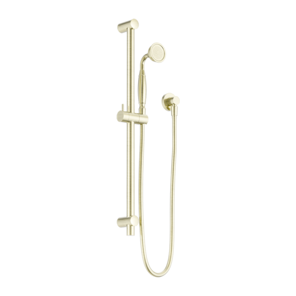 YORK SHOWER RAIL WITH METAL HAND SHOWER AGED BRASS