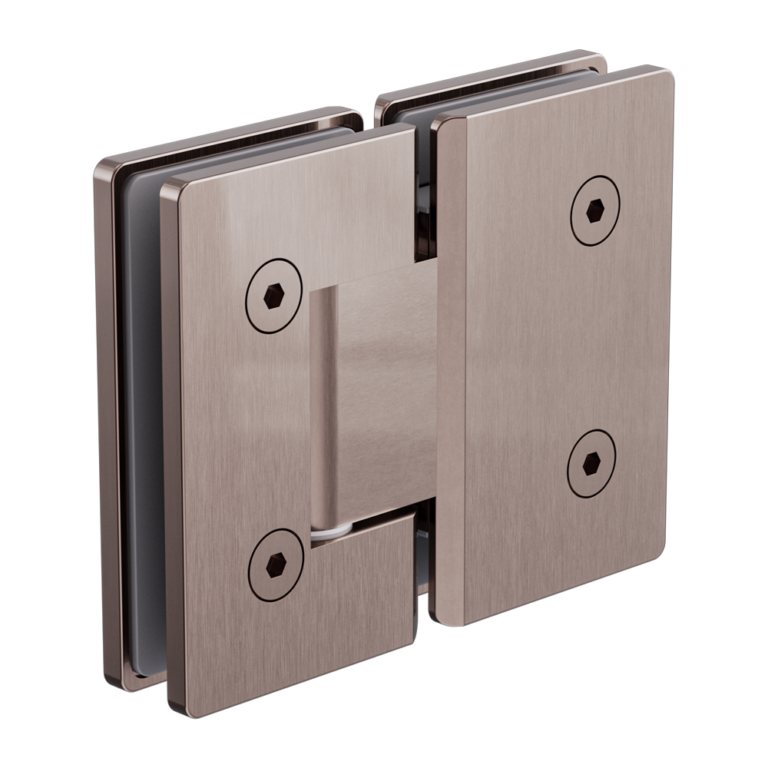 180 DEGREE GLASS TO GLASS SHOWER HINGE 10MM GLASS BRUSHED BRONZE