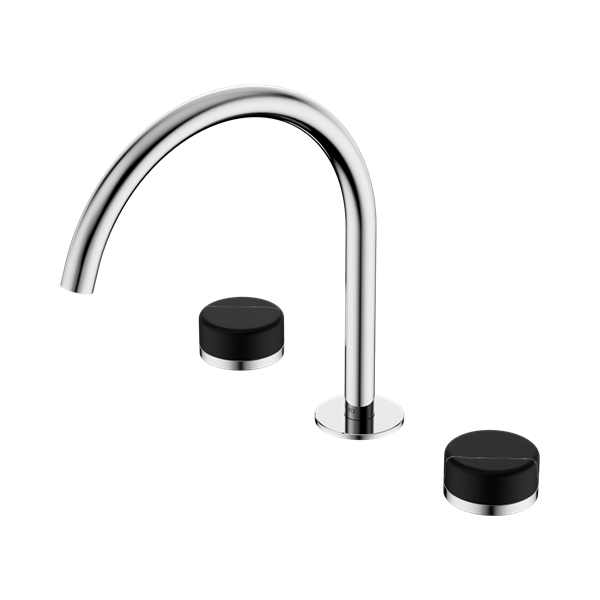 Serenity Bath/Kitchen Set Arc Spout With Marquina Black Handle Chrome