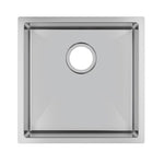 Load image into Gallery viewer, Round Corner Chrome Stainless Steel Handmade Single Bowl Kitchen Sink 440*440*205mm
