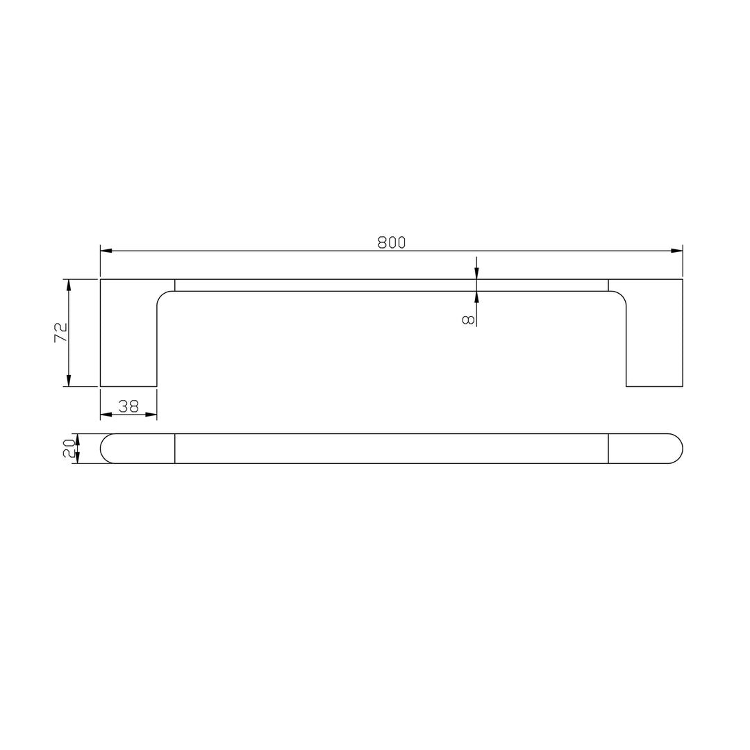 VOG Series Brushed Nickel Single Towel Rail 800mm