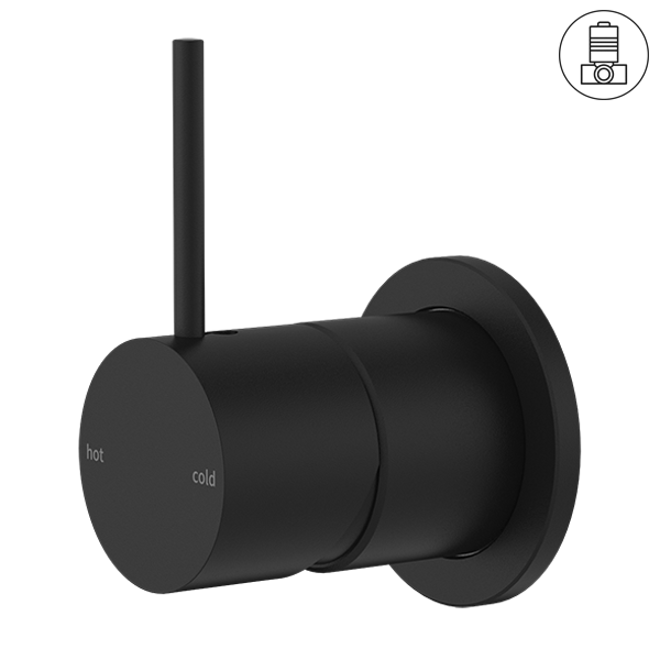 MECCA SHOWER MIXER 60MM HANDLE UP PLATE MATTE BLACK