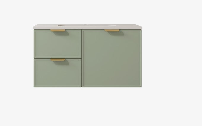 Madura Federation Wall Hung Vanity Olive Green