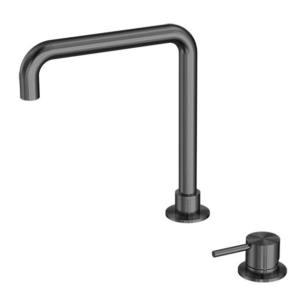 MECCA HOB BASIN MIXER SQUARE SWIVEL SPOUT GUN METAL