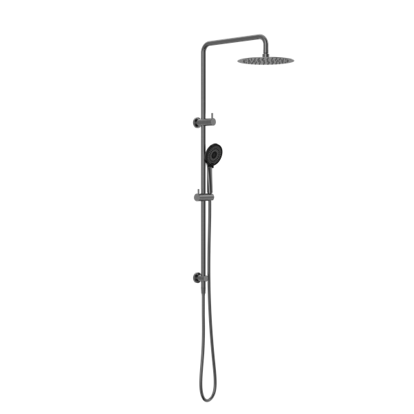 ROUND PROJECT TWIN SHOWER 4 STAR RATING GUN METAL