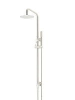 Load image into Gallery viewer, Round Combination Shower Rail, 200mm Rose, Single Function Hand Shower - PVD Brushed Nickel
