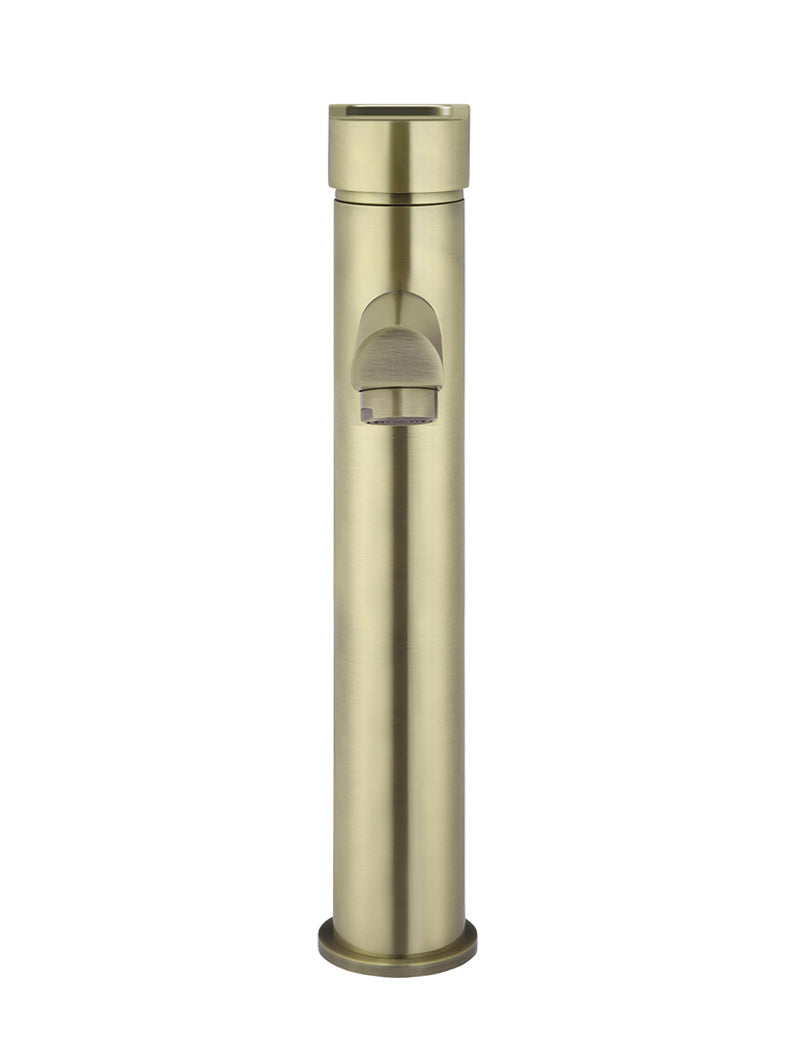 Round Paddle Tall Basin Mixer - PVD Tiger Bronze