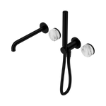Load image into Gallery viewer, Serenity Progressive Shower System With Spout With Arabescato Corchia Handle And Slim Shower Matte Black
