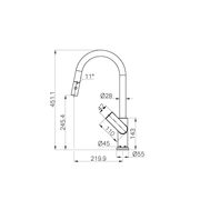 BIANCA PULL OUT SINK MIXER WITH VEGIE SPRAY FUNCTION BRUSHED GOLD