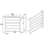 Load image into Gallery viewer, Round Brushed Nickel Electric Heated Towel Rack 6 Bars
