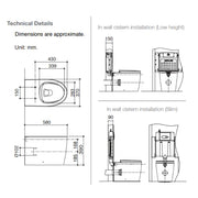 Grande Wall Faced Toilet Pan with Elite Seat