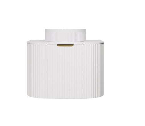Agena Modern Fluted Wall Hung Vanity Matte White