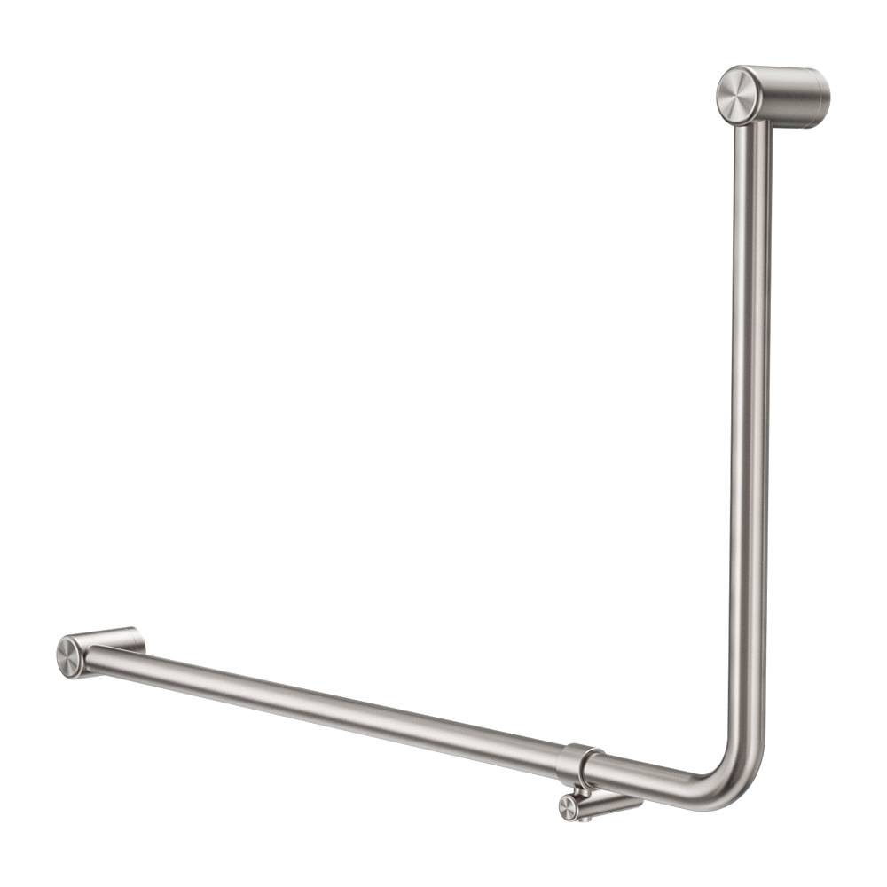 MECCA CARE 32MM DDA 90 DEGREE BENT TUBE GRAB RAIL 600X1000MM BRUSHED NICKEL