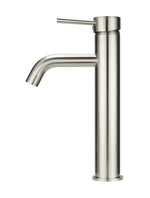 Load image into Gallery viewer, Round Tall Curved Basin Mixer - PVD Brushed Nickel
