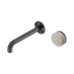 Load image into Gallery viewer, Serenity Progressive Wall Basin Mixer 220mm Spout With Rome Travertine Handle Gun Metal
