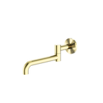 Load image into Gallery viewer, MECCA WALL MOUNTED SWIVEL BASIN/BATH SPOUT ONLY 225MM BRUSHED GOLD
