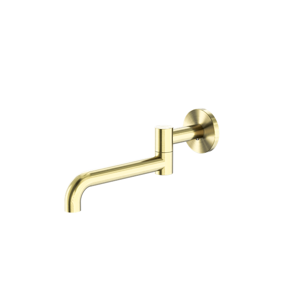 MECCA WALL MOUNTED SWIVEL BASIN/BATH SPOUT ONLY 225MM BRUSHED GOLD