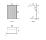 Mini Ensuite Vanity 400mm Matte White Fluted Vanity