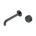 Load image into Gallery viewer, Serenity Progressive Wall Basin Mixer 160mm Spout With Verde Alpi Handle Gun Metal
