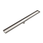 Load image into Gallery viewer, TILE INSERT V CHANNEL FLOOR GRATE 50MM OUTLET WITH HOLE SAW BRUSHED NICKEL

