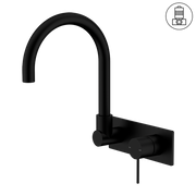 MECCA WALL BASIN/BATH MIXER SWIVEL SPOUT MATTE BLACK