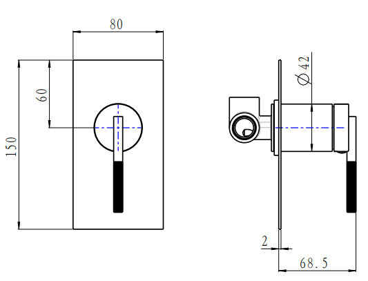 CADDENCE Series Brushed Yellow Gold Wall Mixer