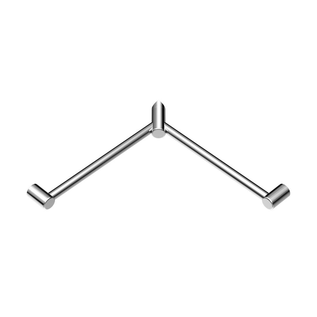 MECCA CARE 32MM WRAP AROUND CORNER GRAB RAIL 600X600MM CHROME
