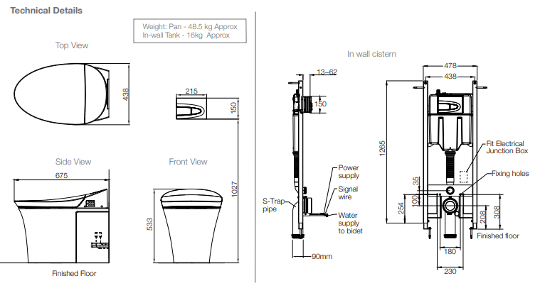 Veil Integrated Intelligent Wall Faced Toilet