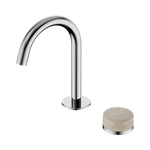 Load image into Gallery viewer, Serenity Progressive Basin Mixer Arc Spout With Rome Travertine Handle Chrome
