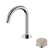Serenity Progressive Basin Mixer Arc Spout With Rome Travertine Handle Chrome