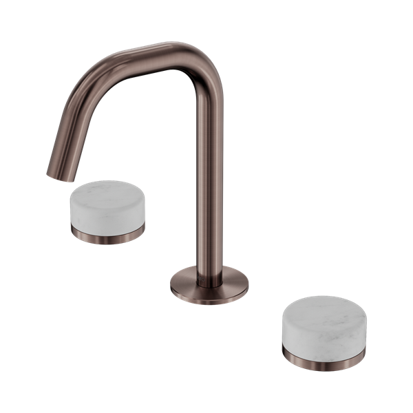Serenity Basin Set Edge Spout With Carrara Handle Brushed Bronze