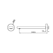 BIANCA FIXED BASIN/BATH SPOUT ONLY 240MM GUN METAL