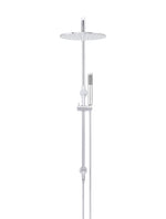 Load image into Gallery viewer, Round Combination Shower Rail 300mm Rose, Single Function Hand Shower - Polished Chrome
