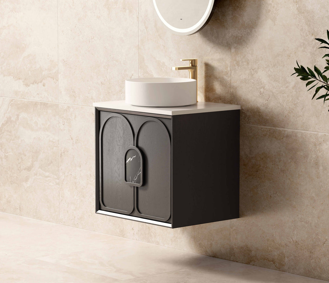 Laguna Black American Oak Wall Hung Vanity
