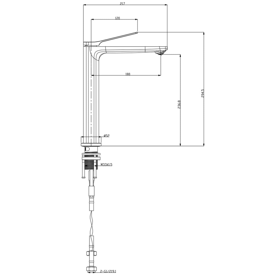 Brushed Gun Metal Grey Tall Kitchen Mixer