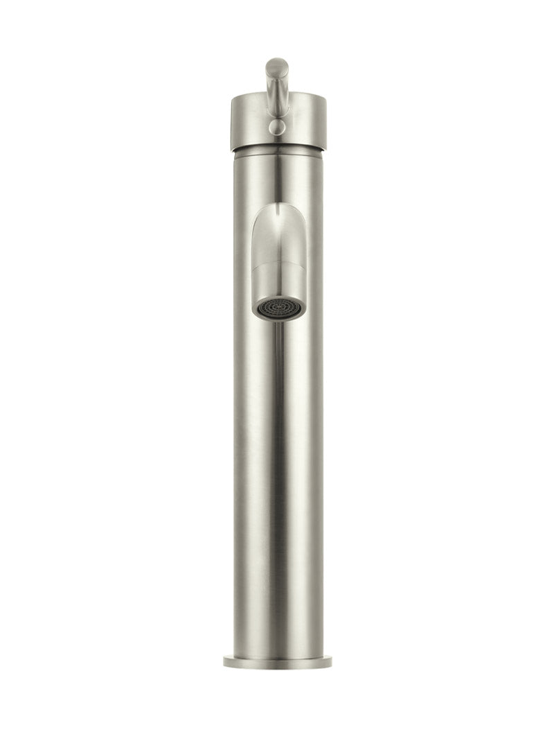 Round Tall Curved Basin Mixer - PVD Brushed Nickel