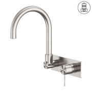 MECCA WALL BASIN/BATH MIXER SWIVEL SPOUT BRUSHED NICKEL