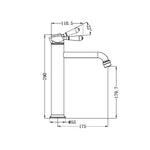 Load image into Gallery viewer, YORK STRAIGHT TALL BASIN MIXER WITH METAL LEVER CHROME
