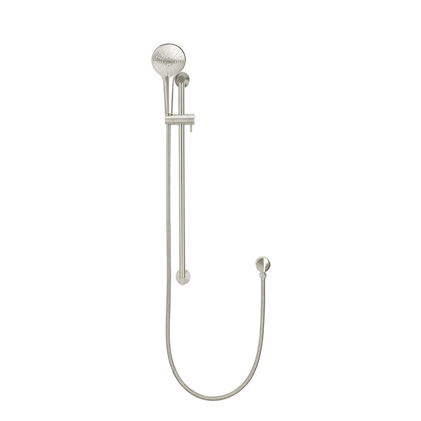 Round Three Function Hand Shower on Rail Column - PVD Brushed Nickel